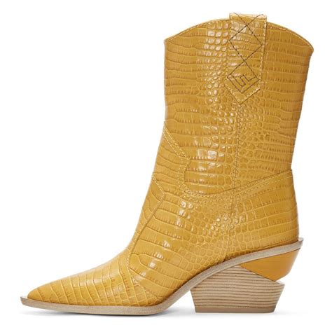 fendi yellow boots